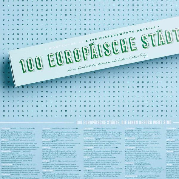 charles and marie 100 EUROPÄISCHE STÄDTE | XL Spiel & Rätsel POSTER | 65x100cm | Stratier