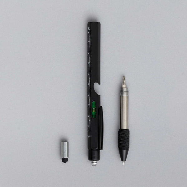 Charles And Marie 9 In 1 Tool Pen - Schwarzer Multifunktions-Kugelschreiber | Block Design