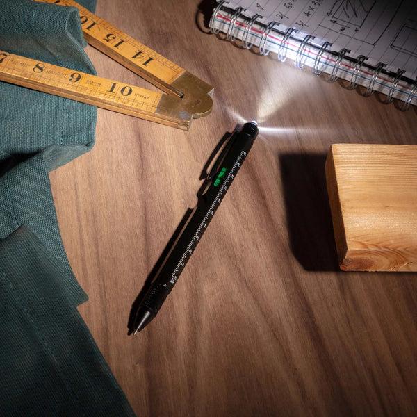Charles And Marie 9 In 1 Tool Pen - Schwarzer Multifunktions-Kugelschreiber | Block Design