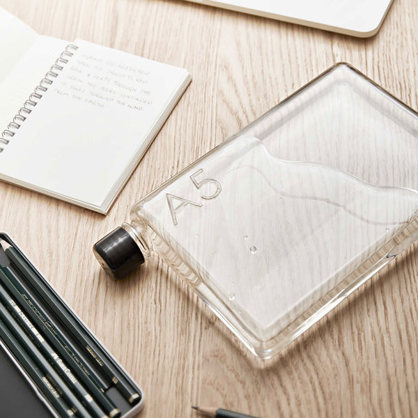 Charles And Marie A5 Memobottle | Flache Wiederverwendbare TRINK- & WASSERFLASCHE | 750ml