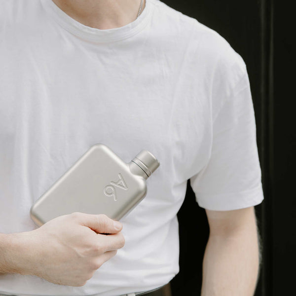 Charles And Marie A6 Edelstahlflasche Memobottle™ SATIN | Flache Wiederverwendbare TRINK- & WASSERFLASCHE | 500 Ml