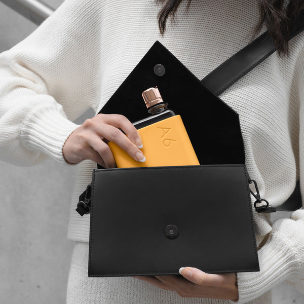 Charles And Marie A6 Memobottle BUNDLE Mandarin | Flache TRINK- & WASSERFLASCHE Mit SILIKON-HÜLLE | 375ml