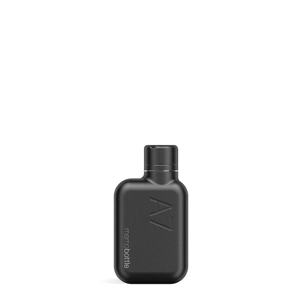 charles and marie A7 Edelstahlflasche memobottle™ Schwarz | flache wiederverwendbare TRINK- & WASSERFLASCHE | 250 ml