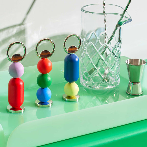 Charles And Marie ABACO - Blau-gelber Flaschenöffner - Joe Doucet | Areaware