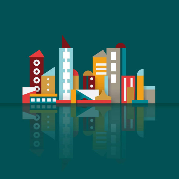 Charles And Marie ARCHIBLOCKS | ARCHITEKTUR-BAUSTEINE-Set | 32 Farbige Teile | Floris Hovers | Ikonic