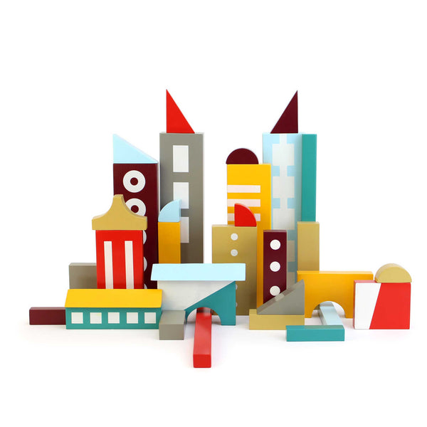 charles and marie ARCHIBLOCKS | ARCHITEKTUR-BAUSTEINE-Set | 32 farbige Teile | Floris Hovers | Ikonic