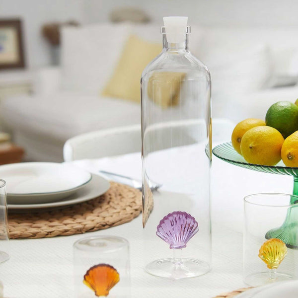 Charles And Marie ATLANTIS - GLASFLASCHE Mit Fliederfarbiger Muschel - 1 2 Liter Mit Silikonstopfen | BALVI