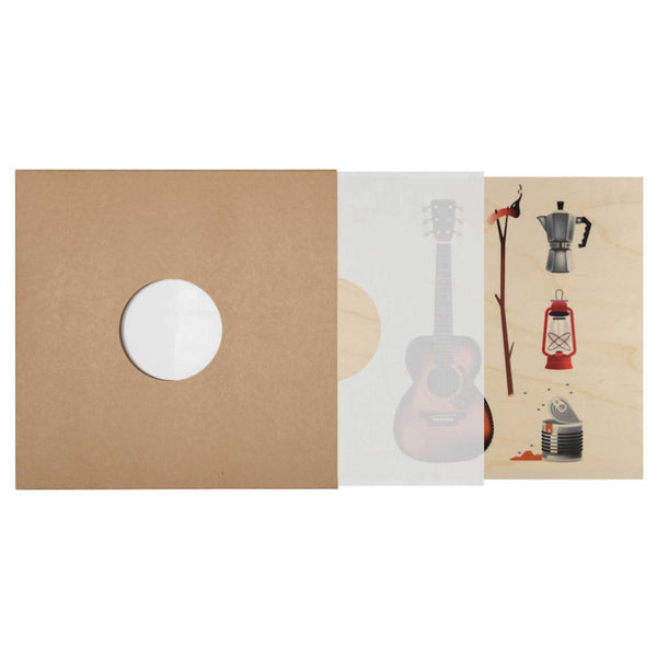 Charles And Marie AUTOUR DU FEU | ABENTEUER POSTER Aus Holz | 30x30 Cm | Woodhi