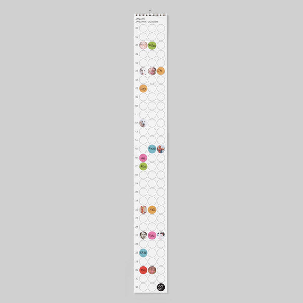 Charles And Marie BDAY Rainbow - Geburtstagskalender - Mit Klebepunkten - 8x70 Cm | Dot On