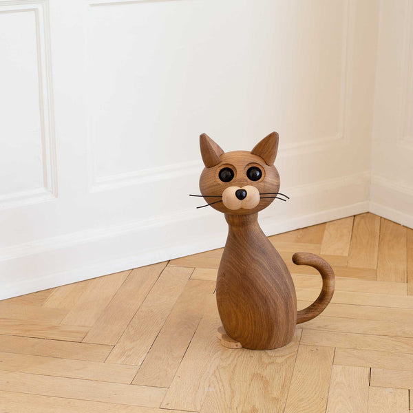 charles and marie BIG LUCKY THE CAT | große KATZE | Holz-DEKOFIGUR | Chresten Sommer | Spring Copenhagen
