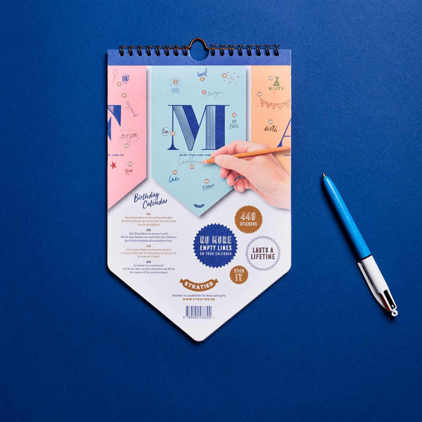 Charles And Marie BIRTHDAY CALENDAR | GEBURTSTAGS-KALENDER | 4 Sprachen | 28x17cm | Stratier