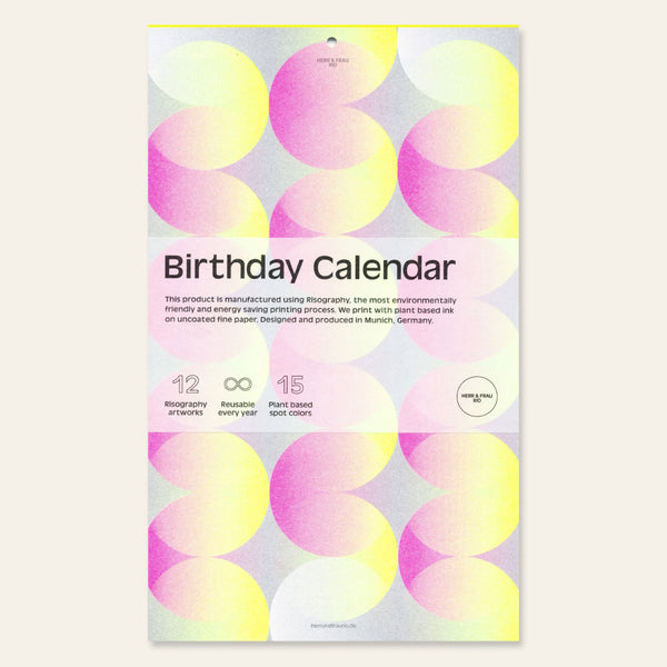 charles and marie BIRTHDAY CALENDAR | GEBURTSTAGS-KALENDER | Risographiedruck | 29x17cm | Herr & Frau Rio charles and marie BIRTHDAY CALENDAR | GEBURTSTAGS-KALENDER | Risographiedruck | 29x17cm | Herr & Frau Rio
