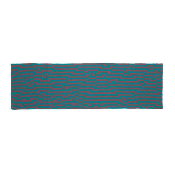 Charles And Marie BITMAP ZOOM IN 3 | Grün & Graue SCHAL-STOLA | 194x64 Cm | 100% Merino Wolle | Cristian Zuzunaga