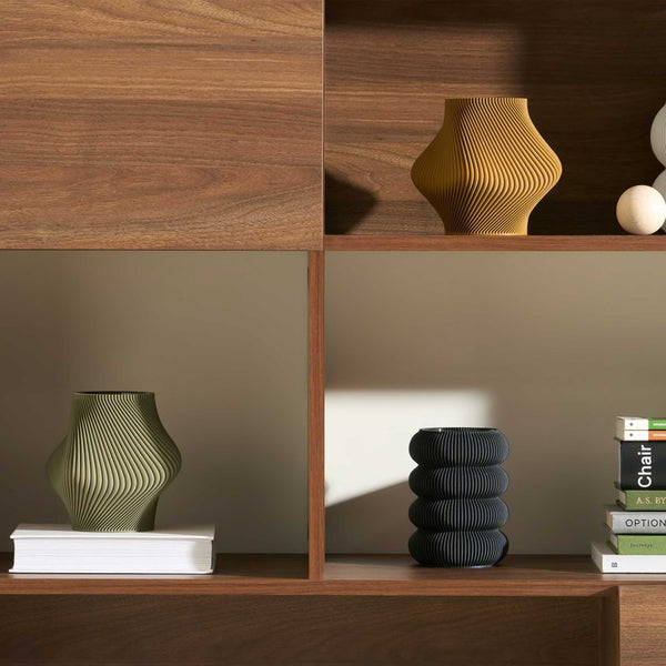 Charles And Marie BLOZ VASE Olive - 3D Gedruckte VASE Mit Innenvase-| 20 Cm Hoch | Sheyn