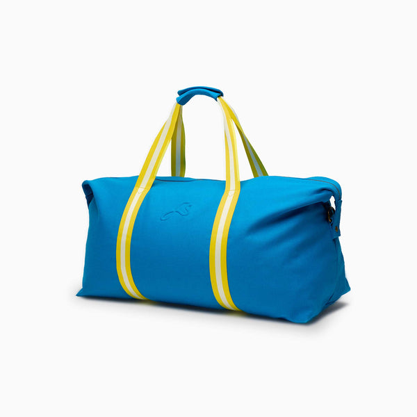 charles and marie BODHI NOMAD - Azurblauer Weekender Medium - Reise-Tasche aus recyceltem Segeltuchstoff | farans