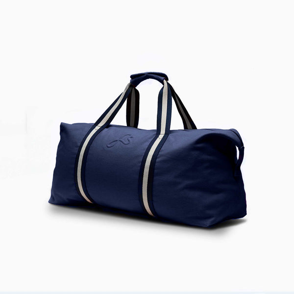 charles and marie BODHI NOMAD - Navyblauer Weekender Medium - Reise-Tasche aus recyceltem Segeltuchstoff | farans