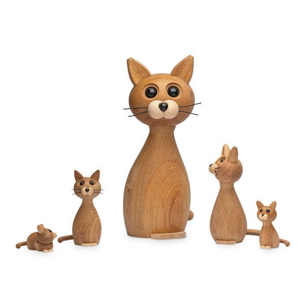 Charles And Marie BRAVE | Lustige Mittelgroße KATZE | Holz-DEKOFIGUR | Chresten Sommer | Spring Copenhagen