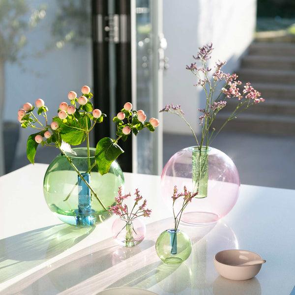 Charles And Marie BUBBLE VASE - Glas-Vase - Grün & Blau | Block Design