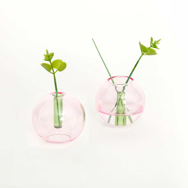 Charles And Marie BUBBLE VASE - Glas-Vase - Pink & Grün | Block Design