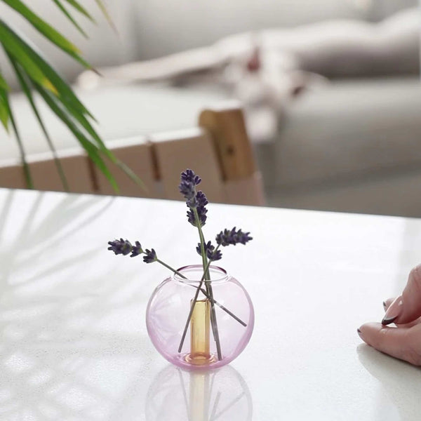 Charles And Marie BUBBLE VASE Mini - Glas-Vase - Lila & Orange | Block Design