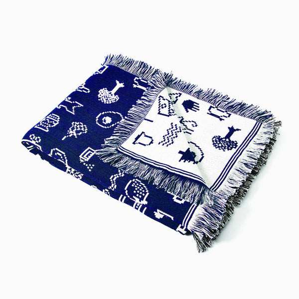 Charles And Marie CAIRO THROW | Cotton BLANKET | Double Jaquard Woven 178x127 Cm | Susan Kare | Areaware