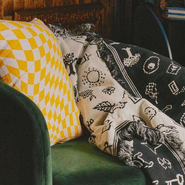 Charles And Marie CAIRO THROW | Cotton BLANKET | Double Jaquard Woven 178x127 Cm | Susan Kare | Areaware