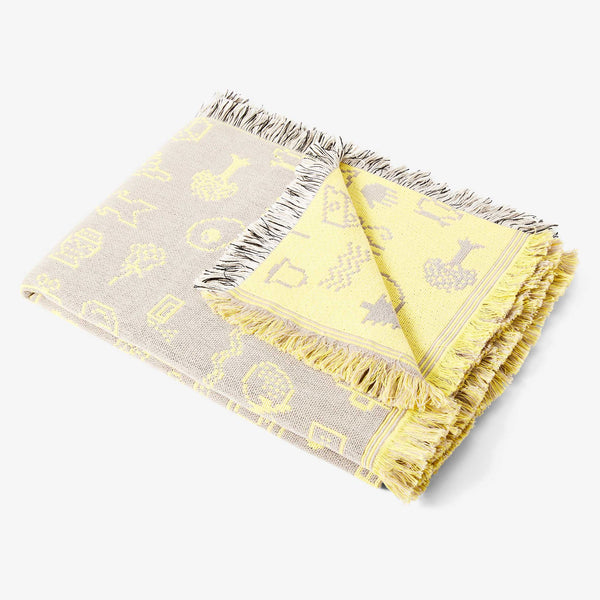 Charles And Marie CAIRO THROW | Cotton BLANKET | Double Jaquard Woven 178x127 Cm | Susan Kare | Areaware