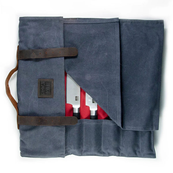 Charles And Marie CHEF KNIFE ROLL-UP BAG | Reise-MESSERTASCHE | Cotton Canvas & Leder | Kotai