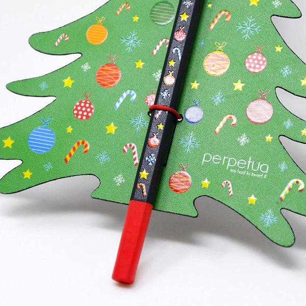 Charles And Marie CHRISTMAS TREE PENCIL - Schwarzer Bleistift Aus Recyceltem Graphit Mit Weihnachts-Icon-Druck | Perpetua