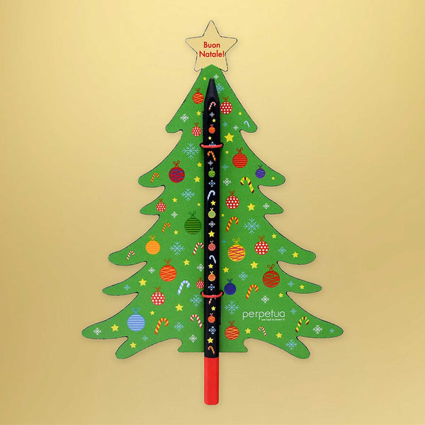 Charles And Marie CHRISTMAS TREE PENCIL - Schwarzer Bleistift Aus Recyceltem Graphit Mit Weihnachts-Icon-Druck | Perpetua