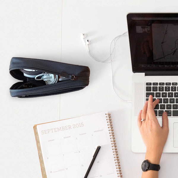 Charles And Marie CROSS POUCH | Technik-ORGANIZER-TASCHE | Verstellbarer Gurt | Beblau