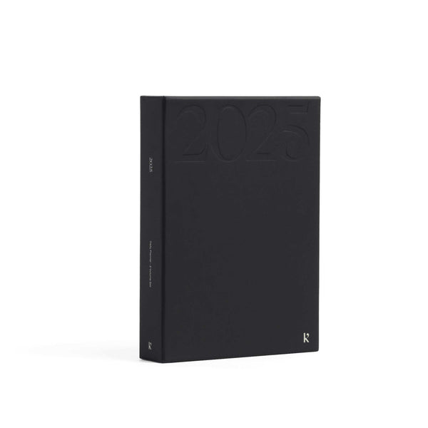 Charles And Marie DAILY PLANNER 2025 - Schwarzer Tagesplaner - Zweiteiliges Hardcover A5 SET | Karst Stone Paper