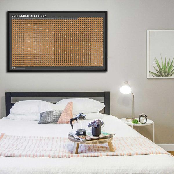 Charles And Marie Dein LEBEN In KREISEN | LEBENS-KALENDER | Rubbelkarte & Scratchmap | POSTER Mit 1.080 Kreisen | 91x53 3 Cm | Circle Maps