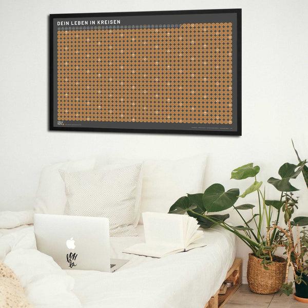 Charles And Marie Dein LEBEN In KREISEN | LEBENS-KALENDER | Rubbelkarte & Scratchmap | POSTER Mit 1.080 Kreisen | 91x53 3 Cm | Circle Maps