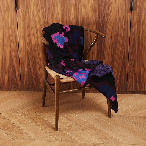 Charles And Marie DIGITAL SUNSET | THROW | 185x140cm | Merino Wool & Silk | Cristian Zuzunaga