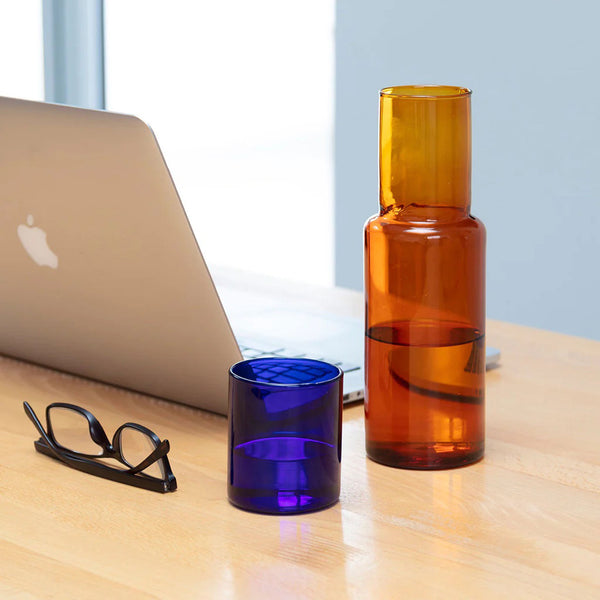 Charles And Marie DUO TONE | Zweifarbiges Glas-KARAFFEN SET | Block Design