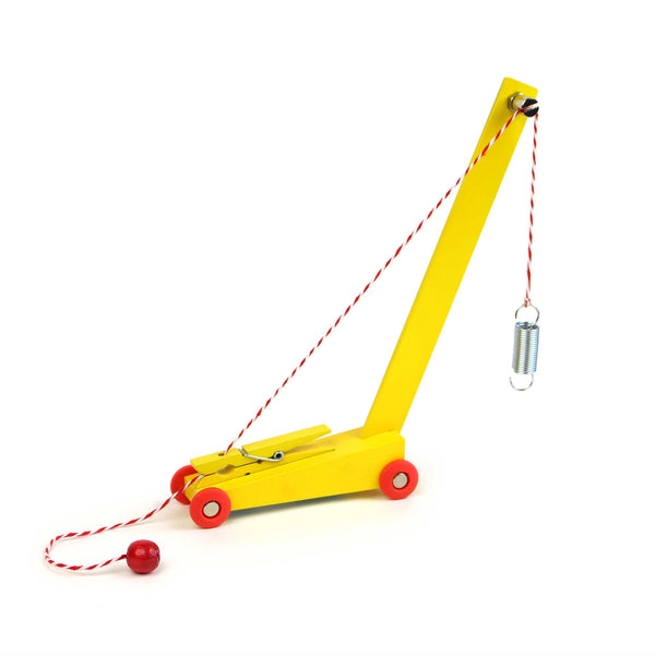 Charles And Marie DUOTONE CAR YELLOW CRANE | Gelber SPIELZEUG-KRAN Aus Holz | 200 Stck. Limited Edition | Floris Hovers | Ikonic