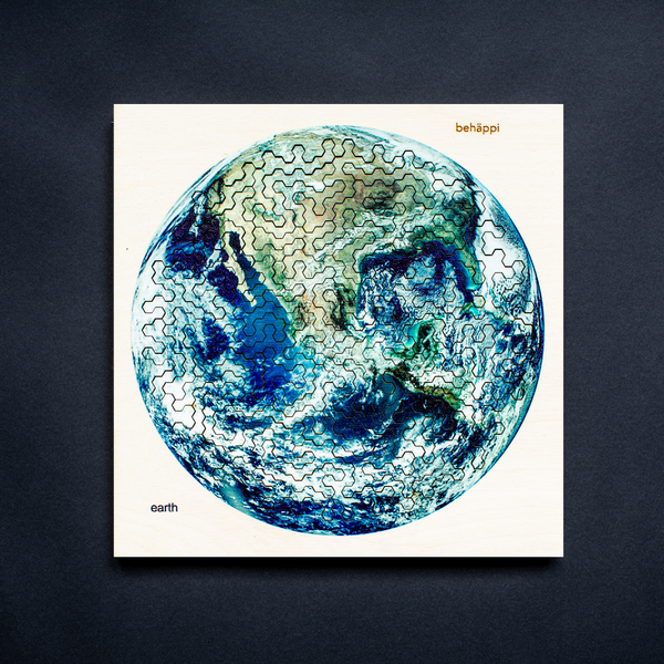 charles and marie ERDE | Außergewöhnliches IQ-HOLZPUZZLE | PLANETEN-Serie | Level Schwer | Behäppi