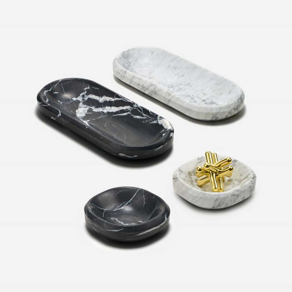 Charles And Marie FACET BOWL | ABLAGE | Große SCHALE Aus Schwarzem Marquina Marmor | 31 Cm | Craighill