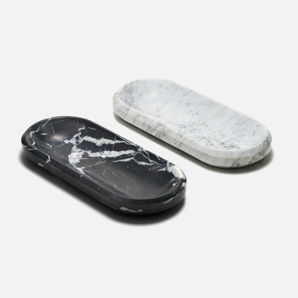 Charles And Marie FACET BOWL | ABLAGE | Große SCHALE Aus Schwarzem Marquina Marmor | 31 Cm | Craighill