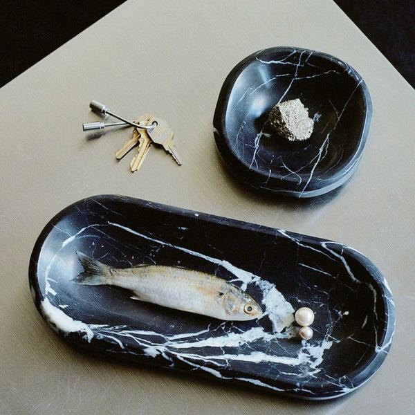 Charles And Marie FACET BOWL | ABLAGE | Kleine SCHALE Aus Schwarzem Marquina Marmor | 14 Cm | Craighill