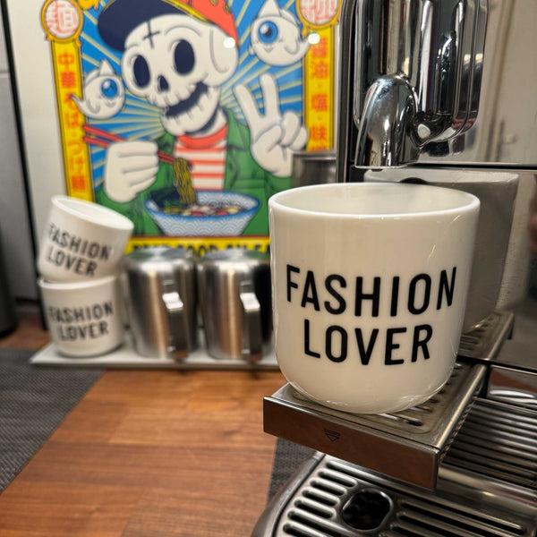 Charles And Marie FASHION LOVER | Weisser Kaffee- & Tee-BECHER Mit Schwarzer Typo | PLTY