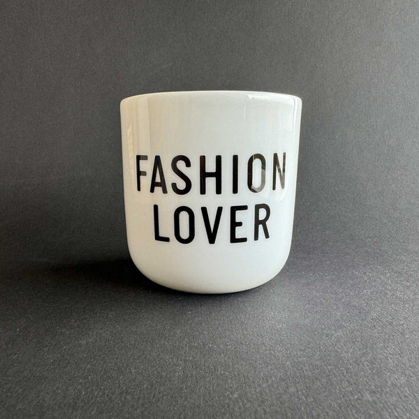 Charles And Marie FASHION LOVER | Weisser Kaffee- & Tee-BECHER Mit Schwarzer Typo | PLTY