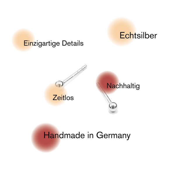 Charles And Marie FINE SPHERE | Hochglänzender 925er Sterling Silber OHRSTECKER | D=2 5 Mm | Jonathan Radetz
