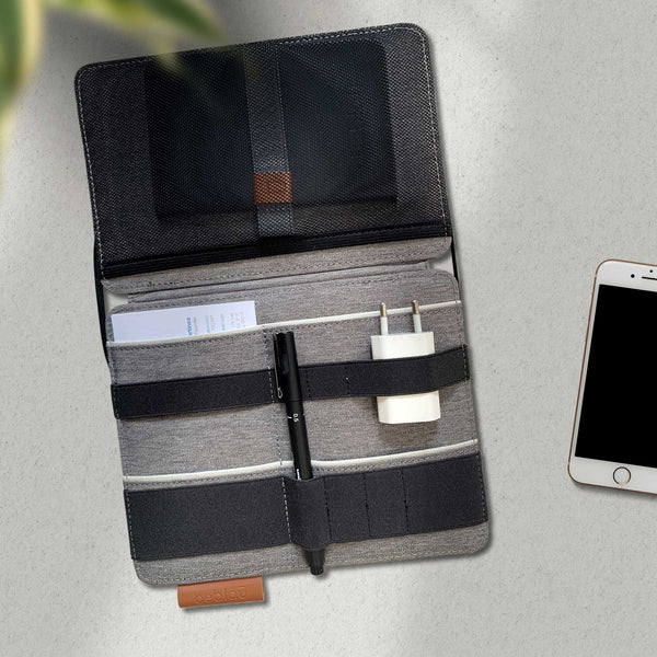 charles and marie FOLD | 2-IN-1 tragbarer Schreibtisch-ORGANIZER | 30x21 cm | beblau