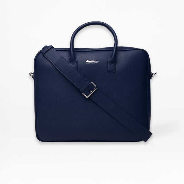 charles and marie FOXX - Blaue schlanke Laptop Tasche - bis 15 Zoll | Fenella Smith