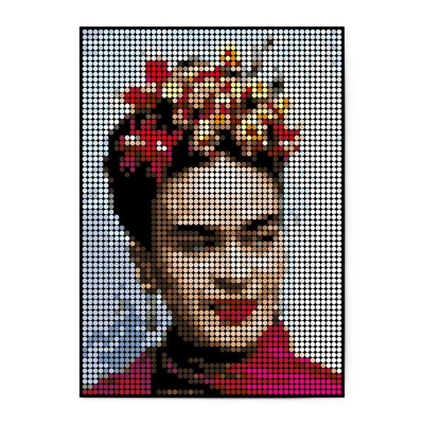 Charles And Marie FRIDA PIXELART - Kleben Nach Zahlen Mit Stickern - 50x70 Cm | Dot On