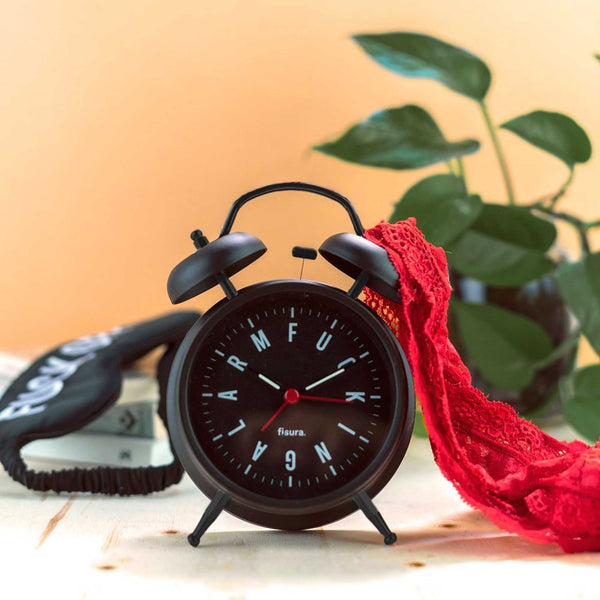 charles and marie FUCKING ALARM | Schwarzer Retro WECKER | Fisura