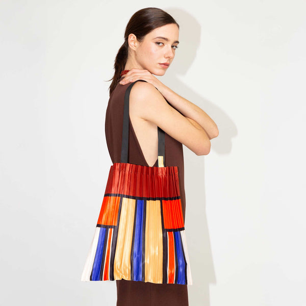 Charles And Marie GALLURA - Tasche - Plissiertes Satin - 40x48 Cm | Multitudes