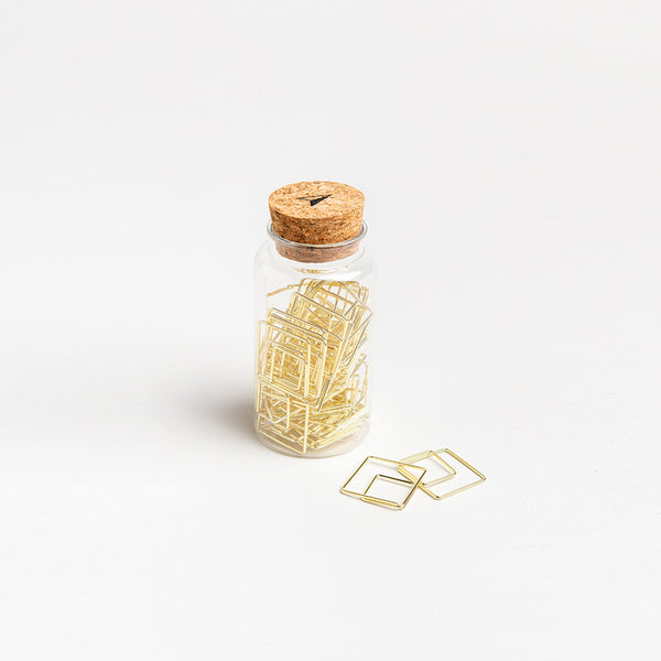Charles And Marie GEO PAPER CLIPS - 50 Büroklammern Im Glas - Gold | Somewhere